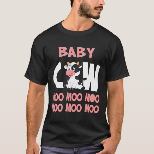 子牛 モーモーモー 赤ちゃん雌牛 Tシャツ (正面)
