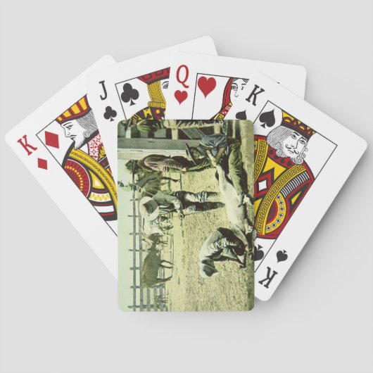 子牛、c.1900 (写真)を決め付けているアメリカのカウボーイ トランプ (裏面)