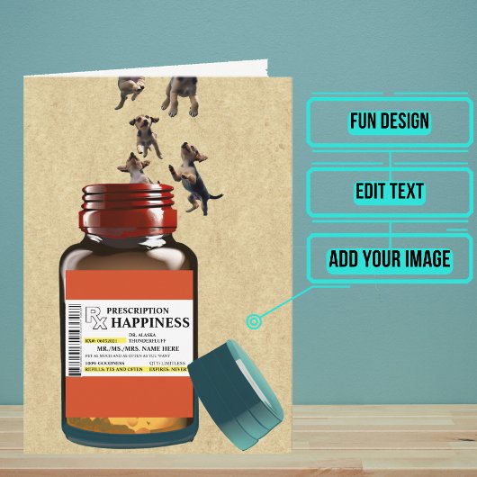 子犬おもしろいボトル誕生日 カード