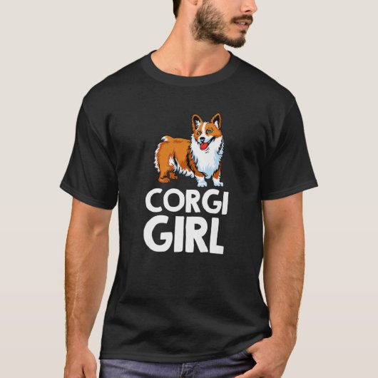 子犬おもしろい恋人オーナーウォーのためのCorgi女の子ギフト Tシャツ (正面)
