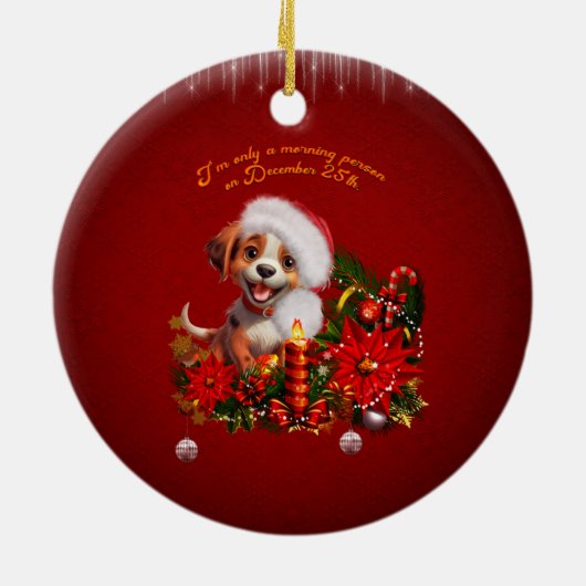 子犬おもしろい セラミックオーナメント (裏面)
