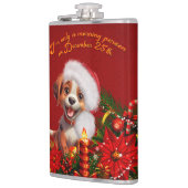 子犬おもしろい フラスク (左)