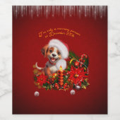 子犬おもしろい ワインラベル (シングルラベル)