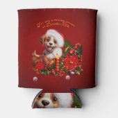 子犬おもしろい 缶クーラー (正面)