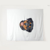 子犬からポーソレのパートナーへのロットウェイラロンプ タペストリー (正面(横))