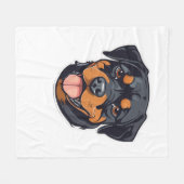 子犬からポーソレのパートナーへのロットウェイラロンプ フリースブランケット (正面(横))