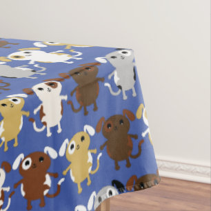 子犬かわいいカラフル子供の誕生日パーティーテーマ テーブルクロス