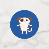 子犬かわいいカラフル第1の誕生日パーティーテーマ コンフェッティ (スモール正面)