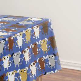 子犬かわいいカラフル第1の誕生日パーティーテーマ テーブルクロス