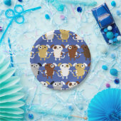 子犬かわいいカラフル第1の誕生日パーティーテーマ ペーパープレート (パーティー)