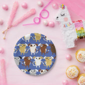 子犬かわいいカラフル第1の誕生日パーティーテーマ ペーパープレート (パーティー)