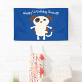 子犬かわいいカラフル第1の誕生日パーティーテーマ 横断幕 (インサイチュ)