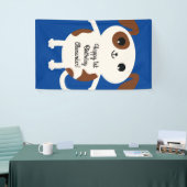 子犬かわいいカラフル第1の誕生日パーティーテーマ 横断幕 (トレードショー)