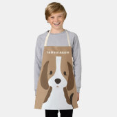 子犬かわいい子どもアート&料理 エプロン (着用した状態)