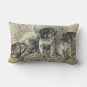 子犬かわいい子犬のヴィンテージ ランバークッション (裏面)