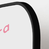 子犬かわいい漫画パーソナライズされた赤面ピンク ピックルボールラケット (左詳細)