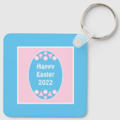 子犬かわいらし安らかにイースターギフト休む キーホルダー (裏面)