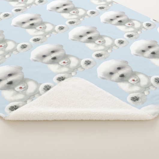 子犬がおもちゃを抱きしめている シェルパブランケット (3/4)