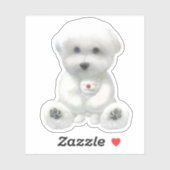 子犬がおもちゃを抱きしめている シール (シート)