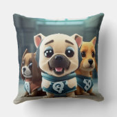 子犬が三モダンコンテンポラリー匹放つ クッション (裏面)