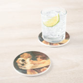 子犬が入浴するヴィンテージアンティーク コースター (側面)