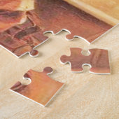 子犬が入浴するヴィンテージアンティーク ジグソーパズル (側面)