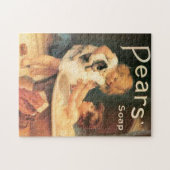 子犬が入浴するヴィンテージアンティーク ジグソーパズル (横)