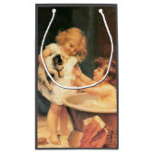 子犬が入浴するヴィンテージアンティーク スモールペーパーバッグ (裏面)