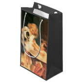 子犬が入浴するヴィンテージアンティーク スモールペーパーバッグ (正面アングル)