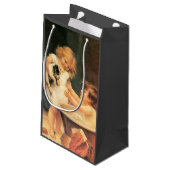 子犬が入浴するヴィンテージアンティーク スモールペーパーバッグ (裏面アングル)