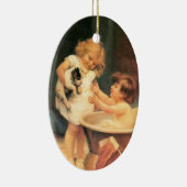 子犬が入浴するヴィンテージアンティーク セラミックオーナメント (右)