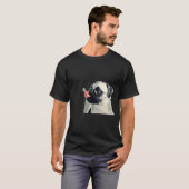 子犬が犬を磨く Tシャツ (正面フル)