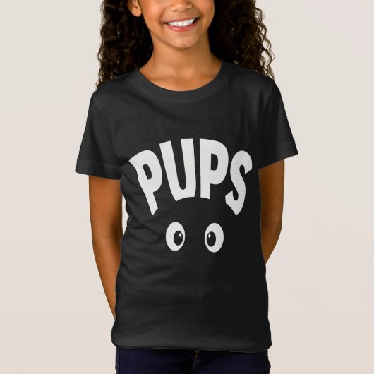 子犬が見てる Tシャツ (正面)