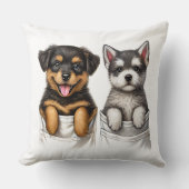 子犬すごいがいっぱい可愛いポケット クッション (正面)