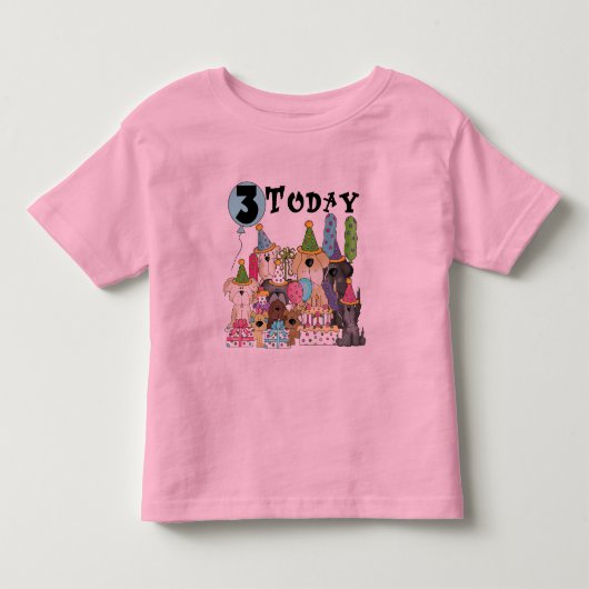 子犬たち3rd誕生日Bash Tシャツとギフト トドラーTシャツ (正面)