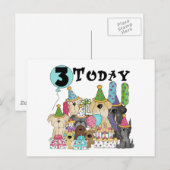 子犬たち3rd誕生日Bash Tシャツとギフト ポストカード (正面/裏面)