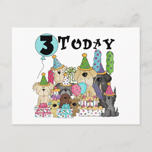 子犬たち3rd誕生日Bash Tシャツとギフト ポストカード (正面)