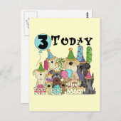 子犬たち3rd誕生日Bash Tシャツとギフト ポストカード (正面/裏面)