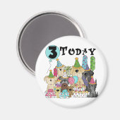 子犬たち3rd誕生日Bash Tシャツとギフト マグネット (正面/裏面)