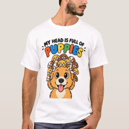 子犬でいっぱい Funny Dog 愛をこめて Tシャツ