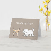 子犬とうまくカードを取る カード (黄色い花)