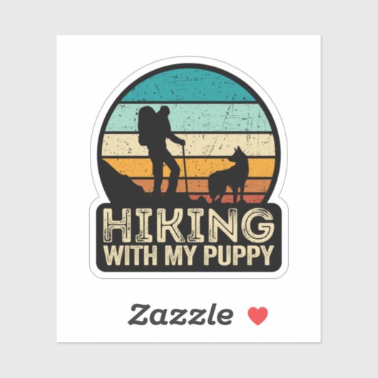 子犬とのハイキング シール (シート)
