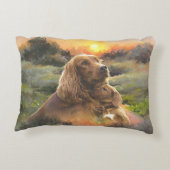 子犬とアイリッシュセッター アクセントクッション (裏面)