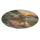 子犬とアイリッシュセッター カッティングボード (角)