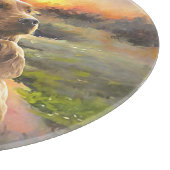 子犬とアイリッシュセッター カッティングボード (角)