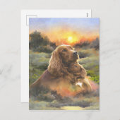 子犬とアイリッシュセッター シーズンポストカード (正面/裏面)