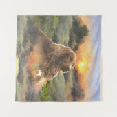 子犬とアイリッシュセッター タペストリー (正面(横))