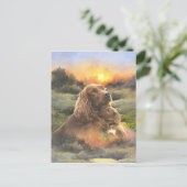 子犬とアイリッシュセッター ポストカード (スタンド正面)