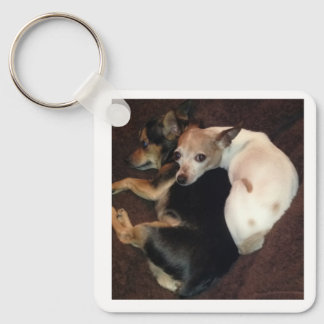 子犬とアート キーホルダー