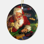 子犬とサンタクロース セラミックオーナメント (左)